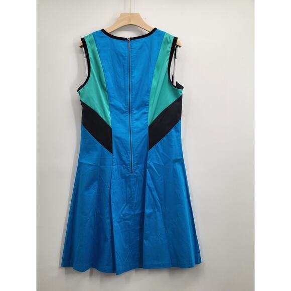 NWT Prabal Gurung for Target Blue Black Green Color Block Dress Sz 12 ALine Mini - Picture 5 of 8